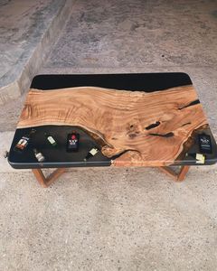 Mesa Redonda de Resina Epoxi Hecha a Mano para Comedor, Mueble de Madera y Resina Tipo Río para Hogar u Oficina - Product Image 3