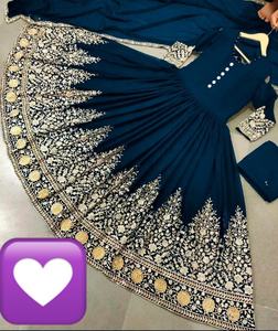 Robe Maxi brodée en mousseline de soie, dernière collection indienne et malaisienne, avec travail manuel lourd, offre spéciale, 2022 - Product Image 2