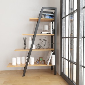 ชั้นวางของตกแต่งไม้ไผ่และไม้จริงพร้อมโครงเหล็ก รุ่น BFKS014 ขนาด 100x34x140 ซม. แบบตั้งพื้น สำหรับห้องนั่งเล่น - Product Image 2