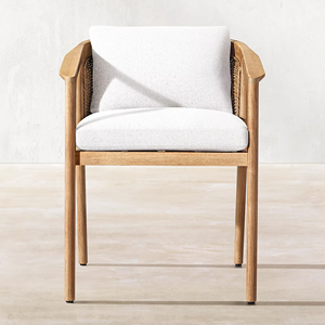 Chaise de jardin ronde en teck, chaise en rotin naturel |   Ensemble de chaises de jardin pour patio, restaurant et mobilier d'extérieur - Malte - Product Image 2