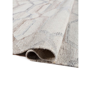 พรมทอมือลายเรขาคณิตทรงสี่เหลี่ยมผืนผ้า ทำจากขนสัตว์และใยวิสโคส ยี่ห้ออินดัสบาร์ รุ่นไอวอรี่ แฟลตวีฟส์ สำหรับห้องโถง ห้องนั่งเล่น และห้องนอน รุ่น-PDWV-28 - Product Image 2