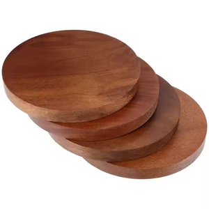 Walnut <b>Coasters</b> <b>Set</b> Luxury Handmade Wooden <b>Coaster</b> Mat & Pads Durable Stylish and Unique by Crescent Crafts - Product Image 4