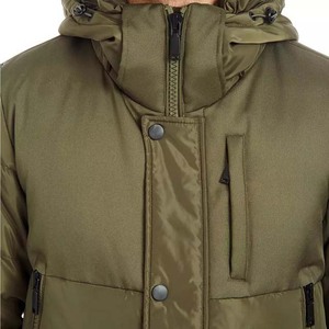 Blouson matelassé à capuche pour homme, personnalisé avec logo, couleur au choix, en tissu toile avec doublure en coton imperméable, fermeture éclair, dernière collection hiver - Product Image 6