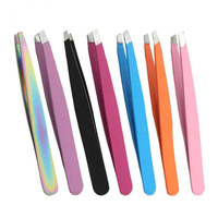 Precision Slant Stainless Steel Tweezers Pointed Tip Eco-Friendly Lightweight Customizable for Effortless Brow Shaping Fine Hair
