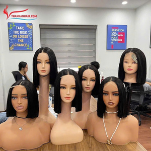 Perruque de fermeture de dentelle vietnamienne 4x4 HD Extensions de cheveux humains dentelle perruque os droite Bob perruque cheveux soyeux droite - Product Image 3