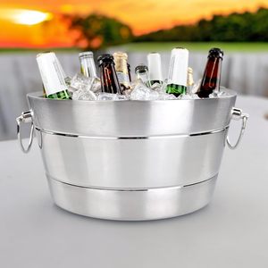 Royal Look Stainless Steel Oval for Ice Bucket with Handle 5L Capacity Floral Pattern for Bar Ware Parties - Product Image 4