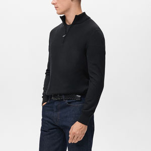 Pull-over pour homme de haute qualité, sur mesure, couleur unie, coupe ajustée, décontracté, respirant, 100% coton, anti-boulochage, séchage rapide - Product Image 4