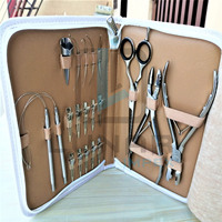 Kit de Pinzas para Extensiones de Cabello de Acero Inoxidable de Grado Quirúrgico de Alta Calidad para Estilistas, Acabado Plateado, Marca Personalizada