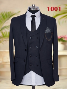 Trajes de boda de alta calidad para hombre, chaqueta, pantalones, chaleco y corbata, 3 piezas - Product Image 3