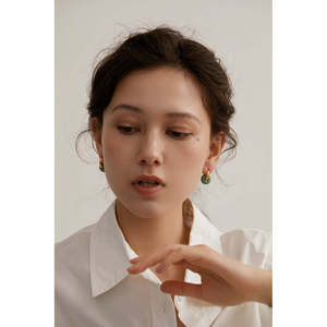 Orecchini pendenti alla moda color giada - Product Image 3