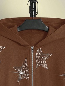 Latest <b>Design</b> Winter Men's Rhinestone Hoodies 100% Cotton Fleece Fabric Breathable Oversized Fit Customized Colors OEM Service - Product Image 3