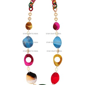 Hip Hop mode unisexe collier personnalité coloré perles de cristal naturel collier résine collier fête cadeau bijoux de mode - Product Image 6