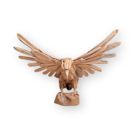 Table rectangulaire en teck artisanale, motif aigle rustique, pour la liberté et l'élégance, idéale pour mariage, anniversaire, salon et décoration intérieure