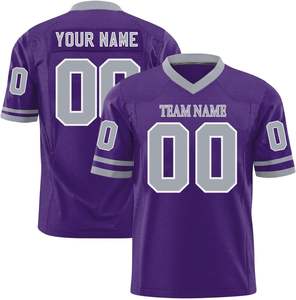 Camisetas de fútbol de malla de poliéster de manga corta OEM impresión por sublimación de secado rápido con nombre de logotipo de equipo personalizado y rayas numéricas - Product Image 5