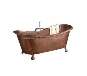 Baignoire en cuivre pur faite à la main, design personnalisé, texture martelée, gonflable pour adultes, accessoire de salle de bain en métal - Product Image 2