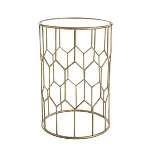 Mesa Auxiliar Redonda de Metal Dorado con Base Artística de Círculo Abierto, Decoración Moderna de Primera Calidad para Espacios de Vida Elegantes - Product Image 6