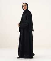 Nouvelle Abaya Islamique Modeste pour Femme 2025, Ouverte sur le Devant, Longueur Ras du Sol, Coupe Ample, Col et Manches Longues, Infroissable, Faite à la Main, en Georgette/Nida