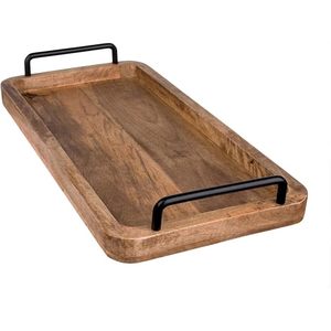 Bandeja de Madera de Mango de Diseño Moderno con Asa de Metal, Bandeja de Servir de Madera de Mango Hecha a Mano con Nuevo Diseño a Precio de Mayoreo - Product Image 5