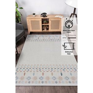 Konfor พรมโพลีเอสเตอร์หลากสีทำจากโพลีเอสเตอร์มีขอบตรงขนาดกลางมี8601ดีไซน์แบบชนเผ่า - Product Image 1