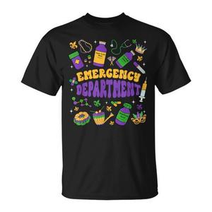 Camiseta de Enfermera de Emergencias para el Día de Mardi Gras, para Uso Promocional en Salas de Emergencias o Clínicas - Product Image 1