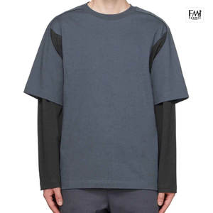 Trendy Two Layer Street Wear T-Shirts With Customize Size Stylish Casual Double Layer T-Shirts For Men's - Product Image 4