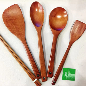 Juego de cena de colección de utensilios de cocina de bambú natural sostenible personalizable al por mayor - Product Image 1