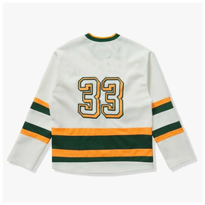 Venta caliente Patchwork Deportes Hockey Jersey Apliques Bordado Equipo de entrenamiento de hockey Jersey Transferencia de calor Impreso Hockey sobre hielo Jersey - Product Image 5