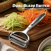Zinken legering metalen groenteschiller met scherp mes, handmatige aardappelsnijder, multifunctionele fruitschiller voor de keuken