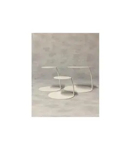 Soporte redondo para Tartas, accesorio de Metal con bonito diseño recomendado por el vendedor, con Base y tapa Circular lisa, recubierta de polvo blanco para fiesta en casa