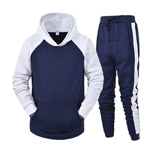 Men Pullover Tracksuit Set Two Piece Sportswear Outfit with <b>Hoodie</b> and Jogger Pants for Fitness Training and Casual Streetwear - Product Image 3