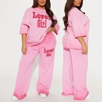 Ensemble décontracté 2 pièces pour femme : Sweat-shirt en coton à col rond style universitaire et short, avec lettres brodées sur le devant