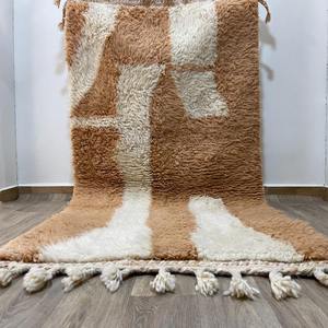 Designer Brown and White Color Carpets Hand Block <b>Print</b> Pattern Dhurries 100% Cotton Material Carpets <b>for</b> Home Living Room Decor - Product Image 3