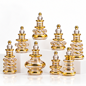 Venta al por Mayor de Mini Botellas de Perfume de Vidrio Transparente Soplado a Mano, Personalizables con Logotipo en Color, Decoración de Oro de 24K, Lujo Egipcio - Product Image 1