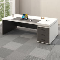 Bureau d'ordinateur exécutif personnalisé de style minimaliste moderne, bureau en bois, table d'écriture, bureau de travail, table de bureau avec tiroirs