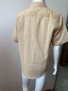 Lifestyle Co. 100% coton chemise décontractée col étalé manches courtes coupe surdimensionnée imprimé à chevrons été respirant bouton de corne - Product Image 3