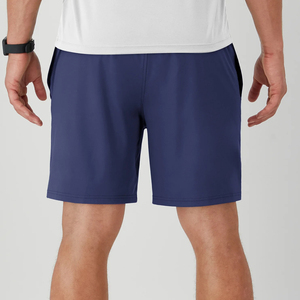 Nouveau poids lourd 100% coton toile hommes haute rue survêtement solide couleur marine poches latérales courte longueur respirant personnalisé imprimé - Product Image 4