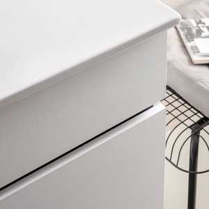 Mobile Bagno Moderno da 120 cm con Lavabo e Specchio Shanghai, Set in Legno Bianco - Product Image 5