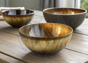 Bol en corne de salle à manger rustique naturelle Article décoratif dans un emballage en carton - Product Image 2