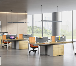 Partición de oficina de espacio grande de 120 grados, nuevo estilo, escritorio para 6 personas, estación de trabajo de oficina, muebles de oficina para el personal - Product Image 4