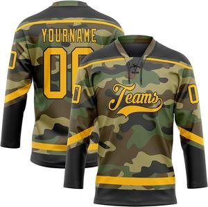 Maillots de hockey sur glace en polyester durable OEM sublimé, uniformes d'équipe de qualité professionnelle, tissus respirants à séchage rapide, vente en gros - Product Image 3