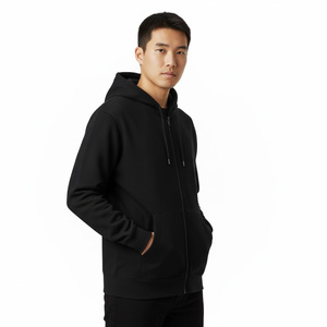 Sweat à capuche zippé en polaire pour hommes Fournisseur d'usine OEM Vente en gros Coton sur mesure Chaud décontracté Gym Mode Streetwear Vêtements d'hiver - Product Image 3