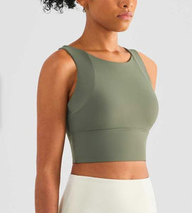 Women's <b>High</b> Neck Sports Fitness Bra Shockproof Gym Yoga Bra <b>Top</b> Fixed Pads for Workout Running Training Hot Sale One Piece Wear - Product Image 1