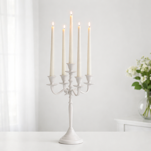 Porte-bougie de décoration d'intérieur, porte-bougie vintage à plusieurs bras, grand support à bougie, candélabre autoportant, design classique - Product Image 1