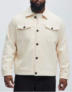 Chaqueta sólida a cuadros de manga larga para hombre, cuello levantado, suave, cálida, cómoda, elegante, con botones, cremallera Vintage para invierno al aire libre - Product Image 4