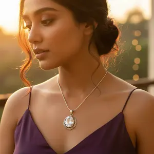 925 Silver Cubic Zirconia Pendant for Women Daily Wear Jewelry Rhodium Plating Box <b>Chain</b> White <b>Gold</b> <b>Rose</b> <b>Gold</b> Rhodium-Zircon - Product Image 3