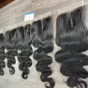Cabello humano ondulado natural vietnamita Cierre de encaje doble dibujado Frontal con estilo de cabello brillante de encaje HD suizo transparente - Product Image 6