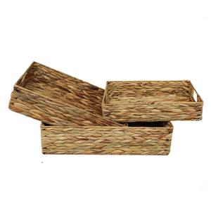 Waterhyazinthe Panier tissé Bac de rangement plat et rectangulaire - Product Image 3