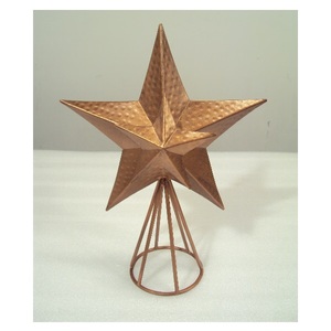 Decorative Metal Star Christmas <b>Tree</b> <b>Topper</b> Silver Glitter Finished For Table Top X Mas Decoration - Product Image 6