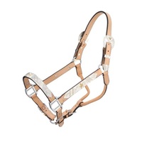 Cabestro Floral Lariat de Cuero y Nylon Resistente y Ajustable, Cabestro Duradero para Caballos, Equipo de Equitación Personalizado para Uso General