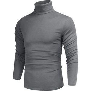 Pull à col roulé d'hiver pour hommes col haut à manches longues respirant Anti-rides Spandex/coton pull tricoté exportation nouveau - Product Image 1
